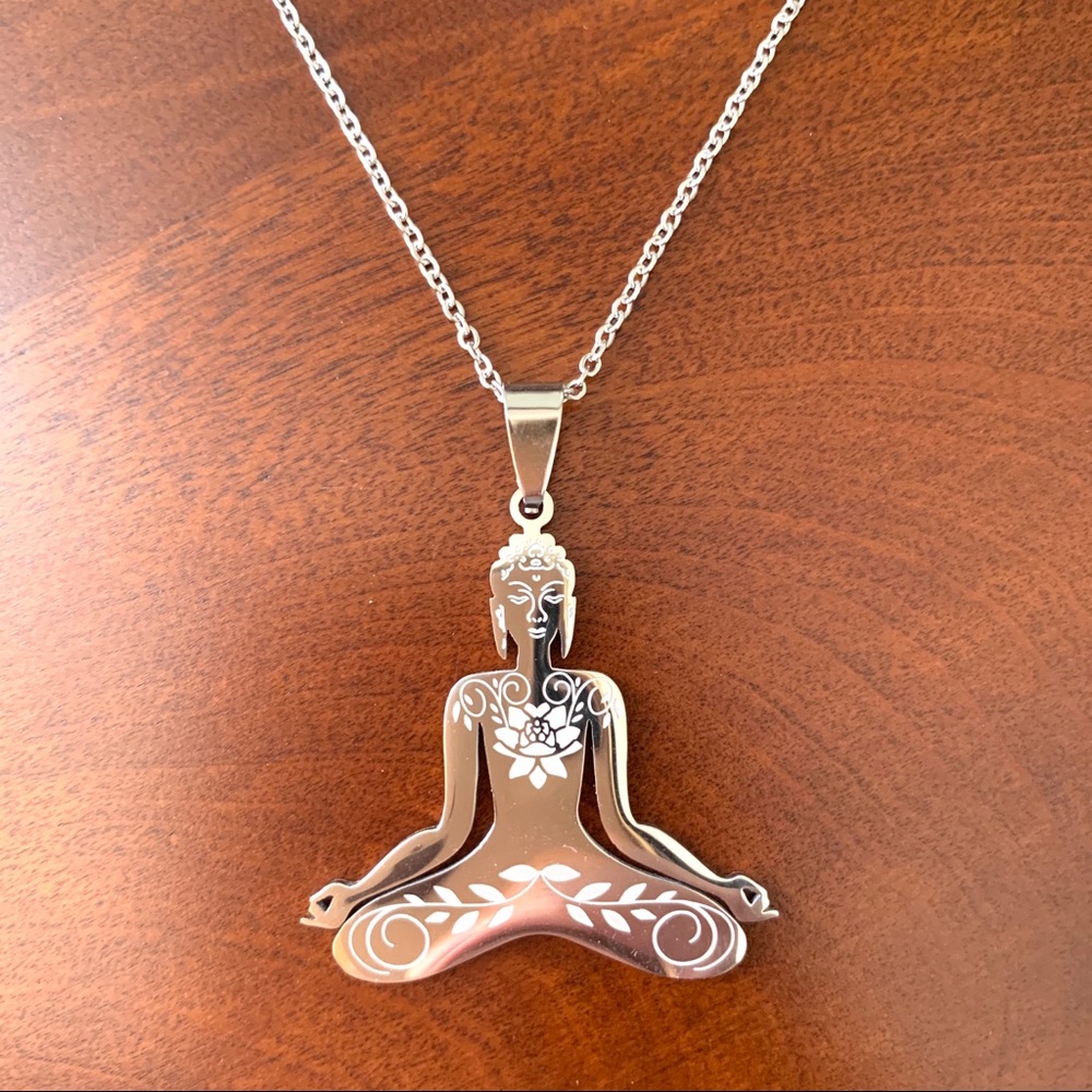 Yoga Buddha Stainless Steel Necklace